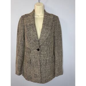 Suistudio Palermo Blazer Jacket Linen Woven Italia Fabric Tan Metallic 38L US6